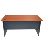 Wooden Office Desk with Black Modesty Panel in Qatar