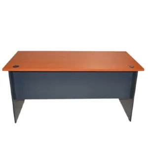 Wooden Office Desk with Black Modesty Panel in Qatar