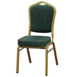 Green Upholstered Banquet Chair with Gold Frame in Qatar