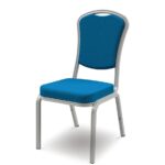 Blue Upholstered Banquet Chair with Silver Frame in Qatar