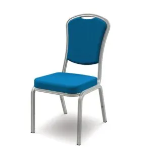 Blue Upholstered Banquet Chair with Silver Frame in Qatar