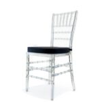 Clear Acrylic Chiavari Chair with Black Cushion in Qatar