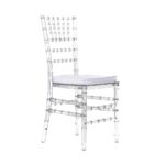 Clear Acrylic Chiavari Chair with White Cushion in Qatar