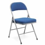 Blue Padded Folding Chair with Metal Frame in Qatar