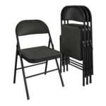Black Padded Folding Chair with Metal Frame in Qatar