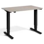 Light Wood Height Adjustable Desk with Black Frame in Qatar