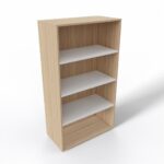 Wooden Bookshelf With White Shelves