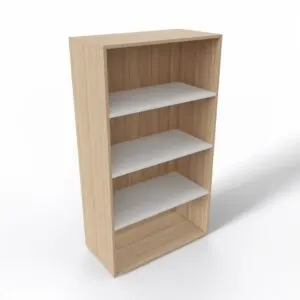 Wooden Bookshelf With White Shelves