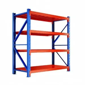 Blue and Orange Four-Tier Industrial Shelving Rack in Qatar