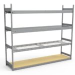 Grey Four-Tier Metal Shelving Unit with Wire Shelf in Qatar