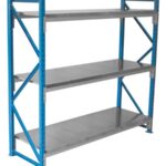 Blue Three-Tier Metal Shelving Unit in Qatar