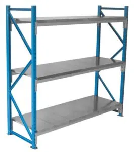 Blue Three-Tier Metal Shelving Unit in Qatar