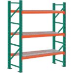 Green and Orange Three-Tier Industrial Shelving Rack in Qatar