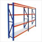 Blue and Orange Double-Bay Industrial Shelving Rack in Qatar