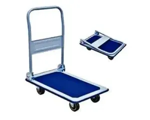 Blue Foldable Platform Trolley with Handle in Qatar