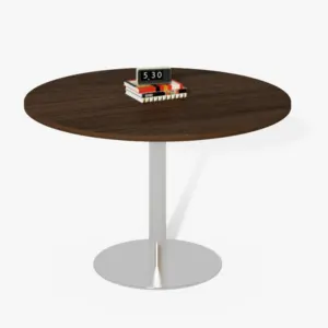 Round Meeting Table with Chrome Base