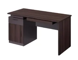 Dark Wood Office Desk with Side Cabinet and Keyboard Tray in Qatar