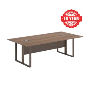 Wood Meeting Table with Metal Loop Legs in Qatar