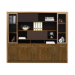 Large Wooden Office Bookshelf With Cabinet