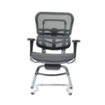 Black Ergonomic Mesh Visitor Chair with Chrome Cantilever Frame in Qatar