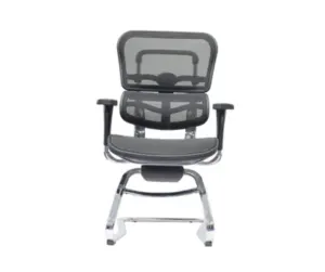 Black Ergonomic Mesh Visitor Chair with Chrome Cantilever Frame in Qatar