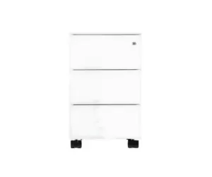 White 3-Drawer Mobile Pedestal
