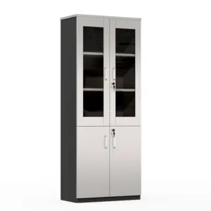 White Office Filing Cabinet with Glass Doors in Qatar