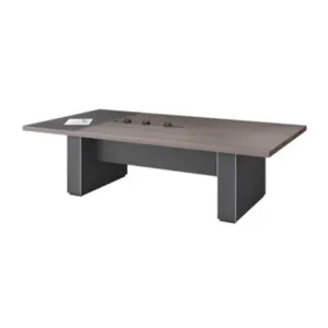 Grey Wood Meeting Table with Power Module in Qatar