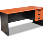 Orange and Black Office Desk with Three Drawers in Qatar