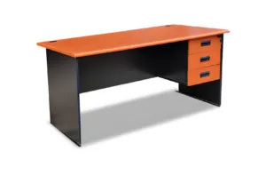 Orange and Black Office Desk with Three Drawers in Qatar