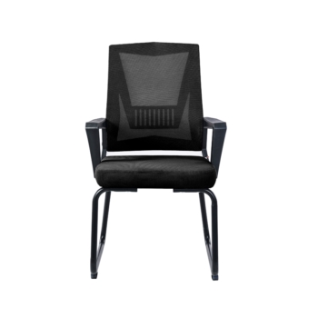 Black Mesh Visitor Office Chair with Fixed Arms in Qatar