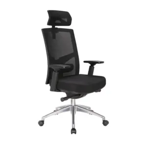 Black High Back Mesh Executive Office Chair with Headrest in Qatar