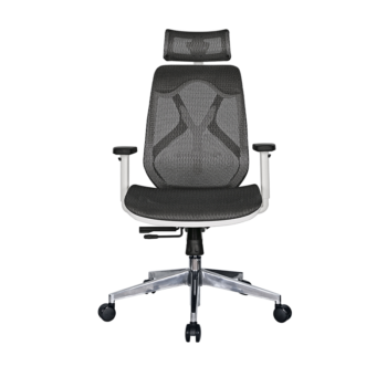Black Ergonomic Mesh Office Chair with White Frame in Qatar