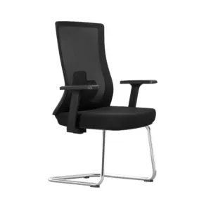 Black Mesh Visitor Chair with Chrome Cantilever Base in Qatar