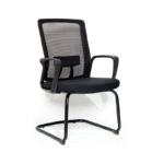 Black Mesh Visitor Chair with Black Cantilever Frame in Qatar