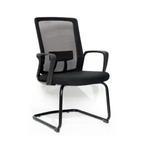 Black Mesh Visitor Chair with Black Cantilever Frame in Qatar