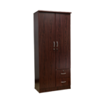 Dark Wood Wardrobe With Drawers