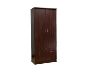 Dark Wood Wardrobe With Drawers