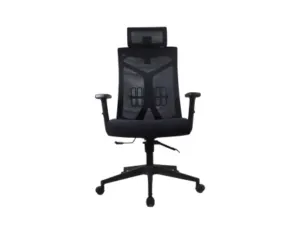 High Back Black Mesh Office Chair with Headrest in Qatar