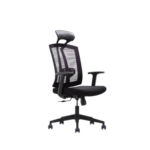 Black Ergonomic Mesh Office Chair with Adjustable Headrest in Qatar