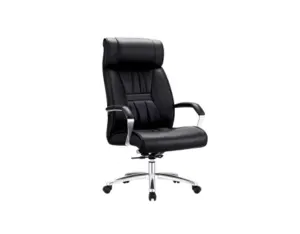 Black Leather High Back Executive Chair with Headrest in Qatar