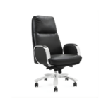 Black Leather Executive Chair with Wide Padded Seat in Qatar