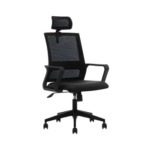 Black High Back Mesh Office Chair with Headrest in Qatar