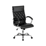 Black Leather Executive Chair with Quilted Back in Qatar
