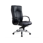 Black Leather Executive Office Chair with Padded Headrest in Qatar