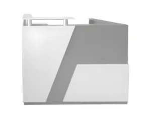 Modern White and Grey Reception Counter in Qatar