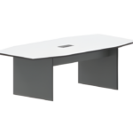 White Meeting Table with Dark Grey Panel Legs in Qatar