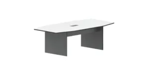 White Meeting Table with Dark Grey Panel Legs in Qatar