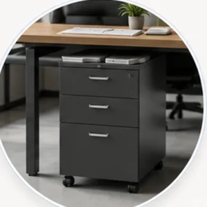 Mobile office pedestal with lockable drawers