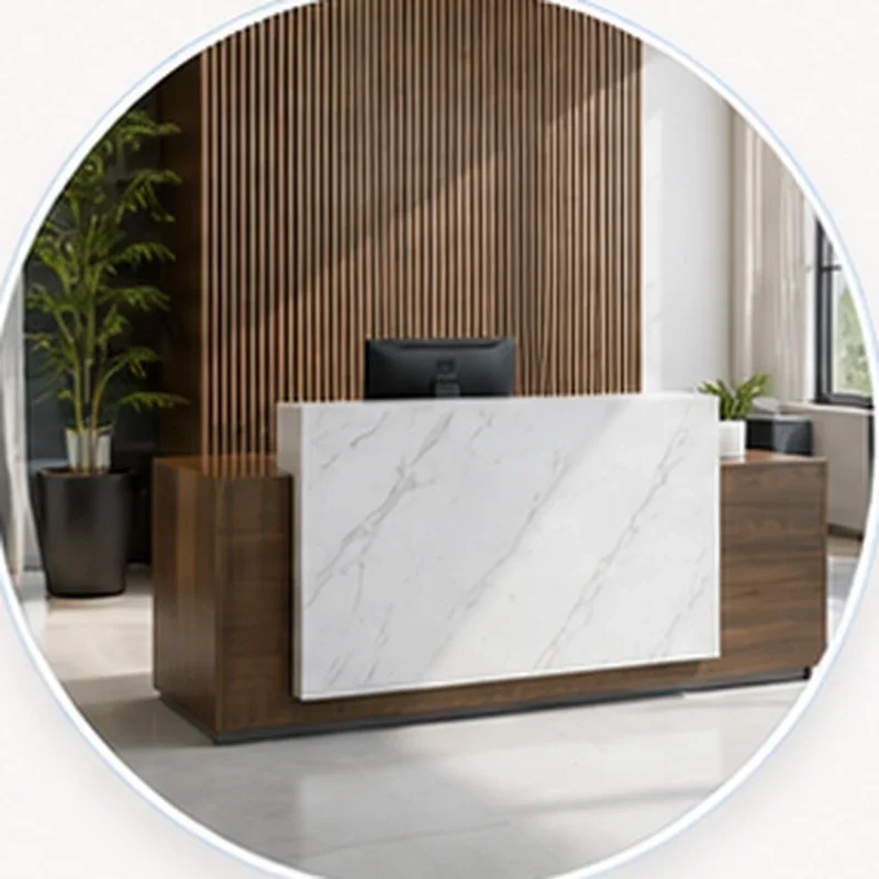 Modern office reception desk in Qatar